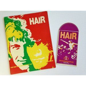 Hair Musical Souvenir Book / Program & International Hotel Flyer 1970 original